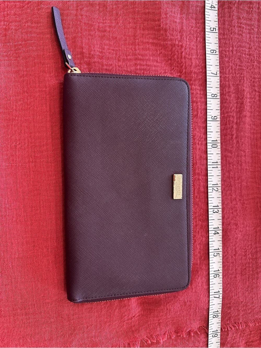 Vintage Kate Spade women's Zip-Around Leather Wallet - Dark Plum